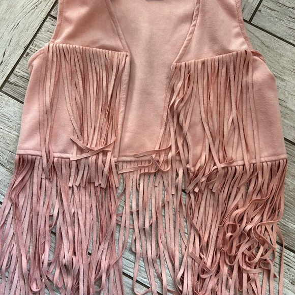 Fringed Pink Vest - Picture 2 of 5
